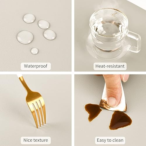 Miniatura 2 de Punkspace Juego de 6 manteles individuales de piel sintética para mesa de cocina y comedor, lavables, resistentes al calor, fáciles de limpiar, para