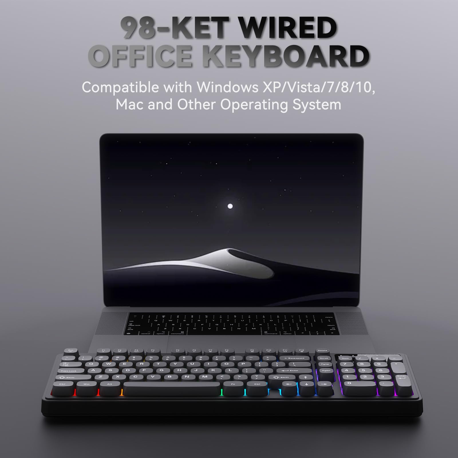 Amazon.com: Ajazz AF98 Wired Office Keyboard, Ergonomic, RGB