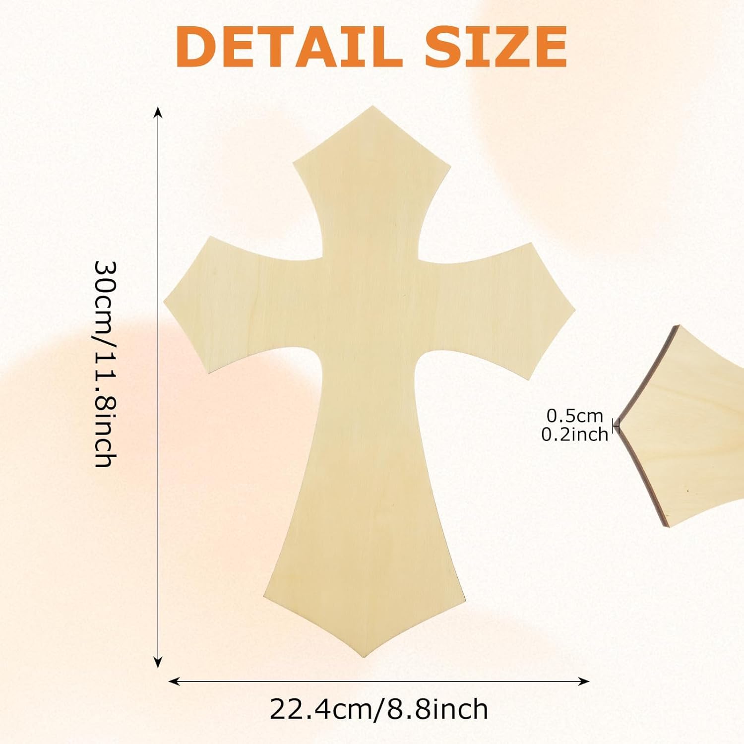 STARVAST 20 PCS 12 Inch Unfinished Wood Cross, Cross Shaped Wood Pieces for Wooden Craft DIY Projects, Halloween and Christmas Decorations