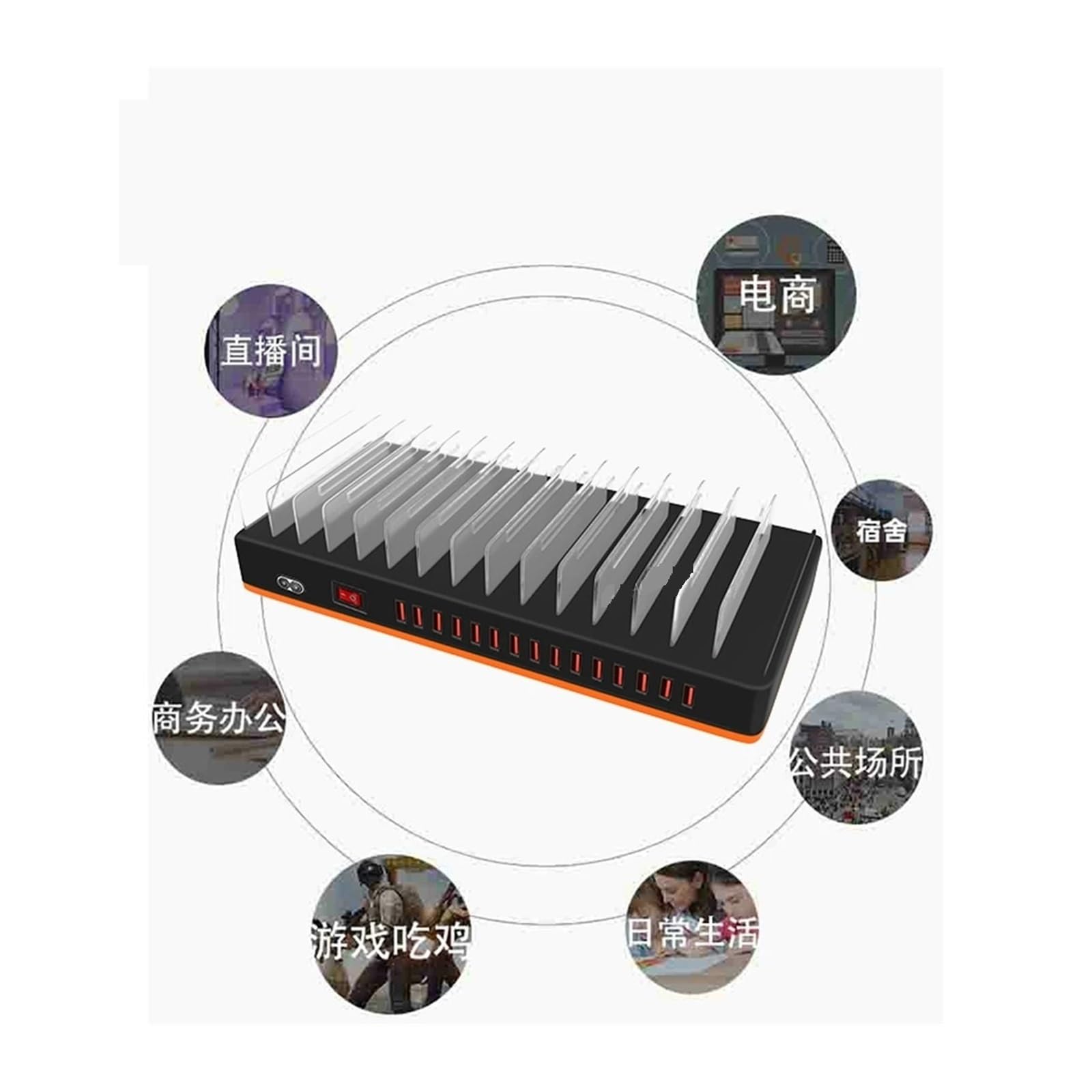 Szybka Ładowarka USB Multi 15 Port 100/180W 3.0 PD Szybkie Ładowanie Stacja Ładująca Do Telefonu Komórkowego Organizator Na Telefon Komórkowy Tablet Laptop MożLiwość Szybkiego łAdowania(100W)