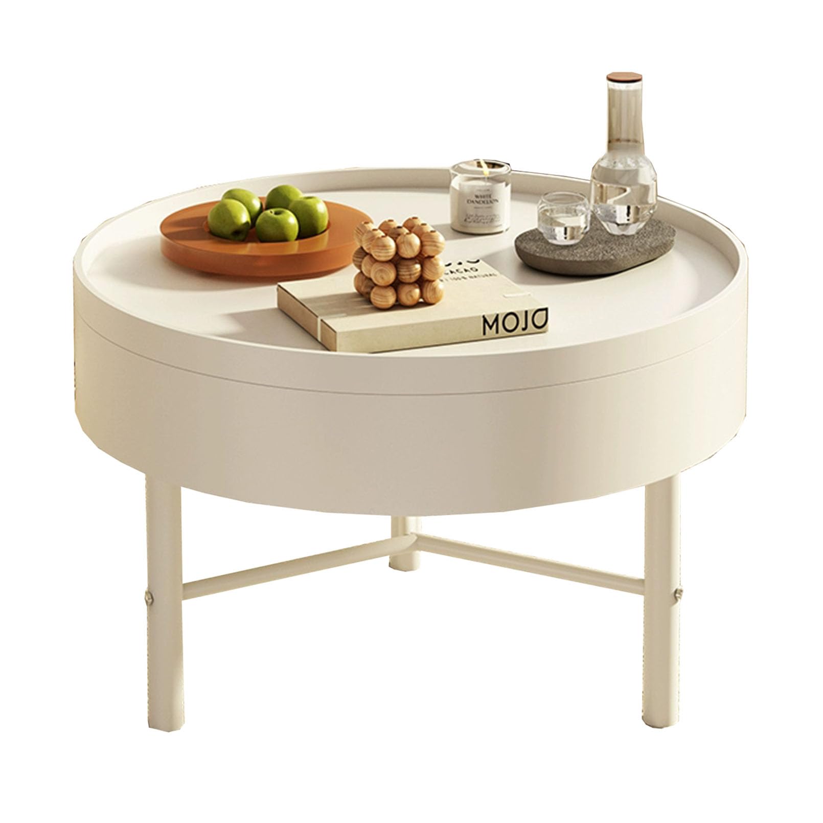 Table basse ronde JATIBOSH à 2 niveaux pour salon et bout de canapé
