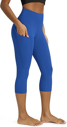 Miniatura 251 de ODODOS - Leggings tipo capri de mujer, no se traslucen y modelan el abdomen, con cintura alta y bolsillos; para hacer yoga, atletismo, ejercicio