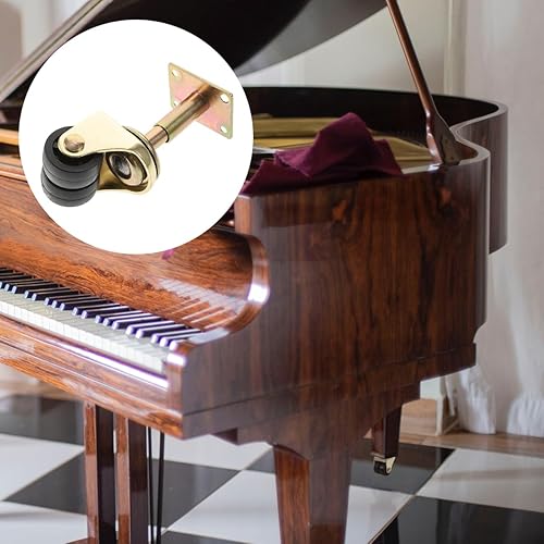 Miniatura 3 de Funda para ruedas de piano, accesorios ligeros de nailon de doble rueda para un fácil uso y reemplazo, tazas de metal dorado para piano vertical