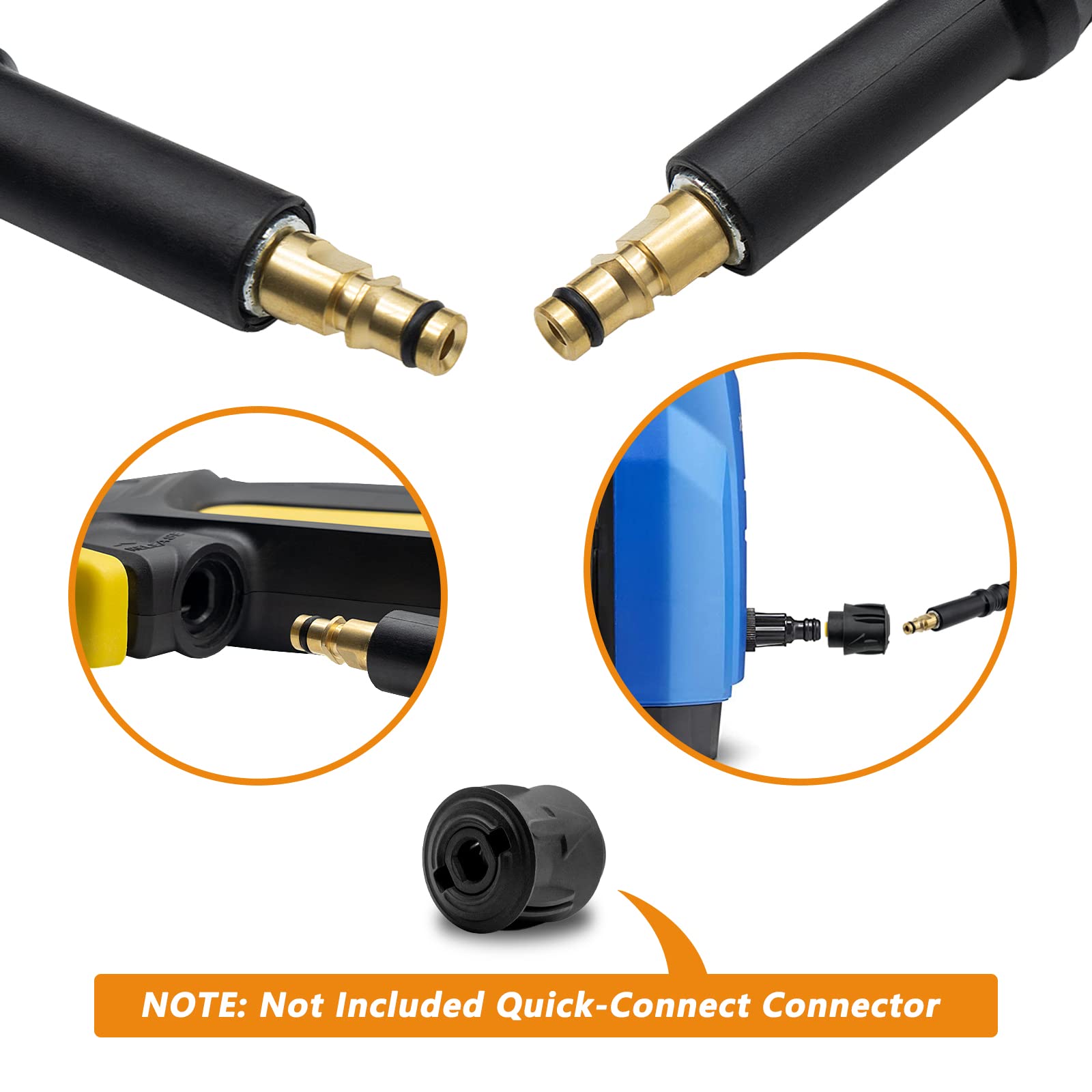Fai Top 10M Tubo di Sostituzione,Ad Alta Pressione Tubo Rondella Tubo Di Pulizia Ad Acqua Sistema di Connessione Rapida Sistema Di Pulizia Ad Alta Pressione Accessorio per Karcher K2 -K7