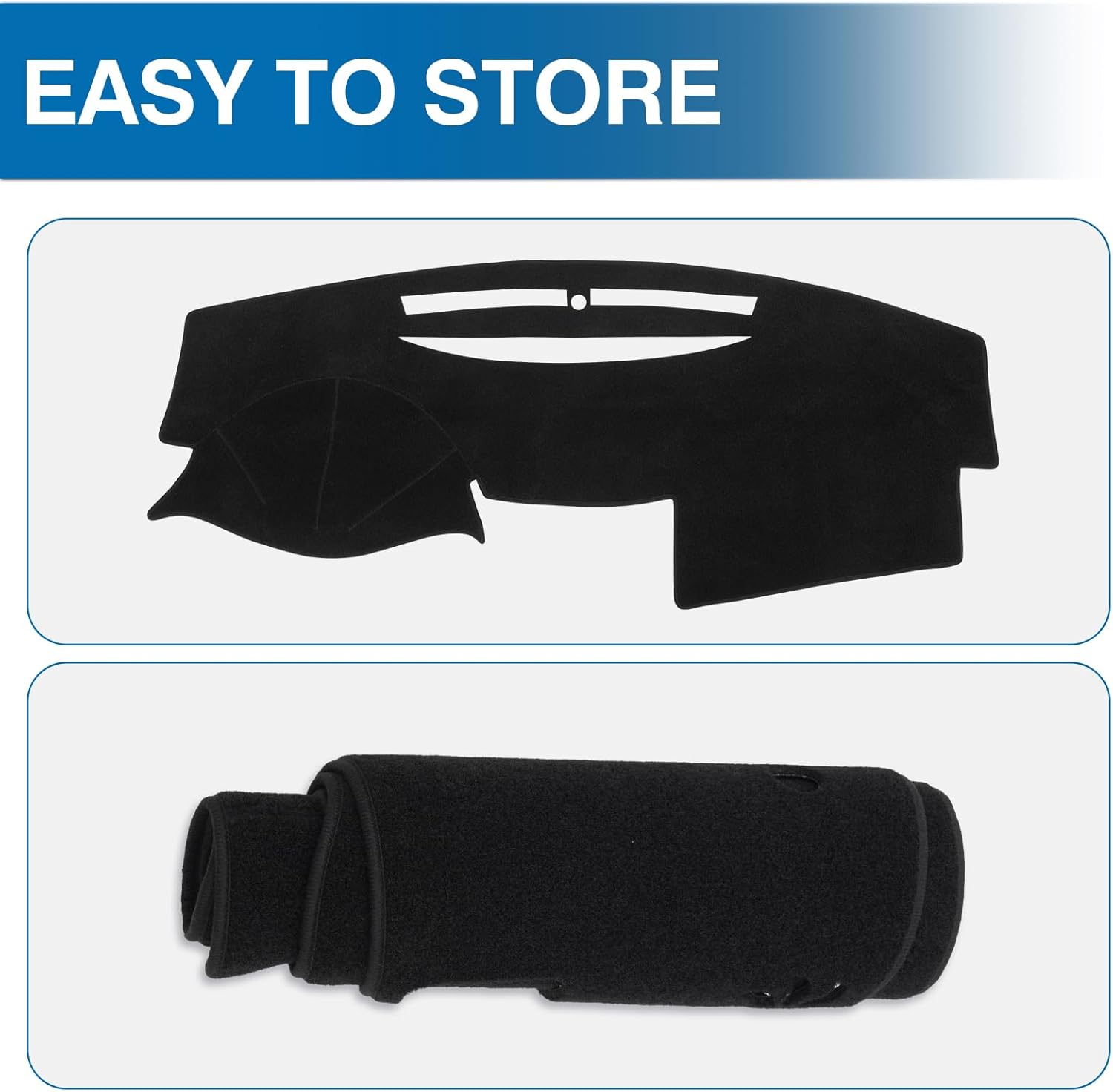 KUST Black Dash Cover Compatible with Toyota Camry 2007 2008 2009 2010 2011 Polyester Dashboard Cover Non-Slip Dash Protector Interior Accessories for Camry Custom Fit Dash Mat No Glare