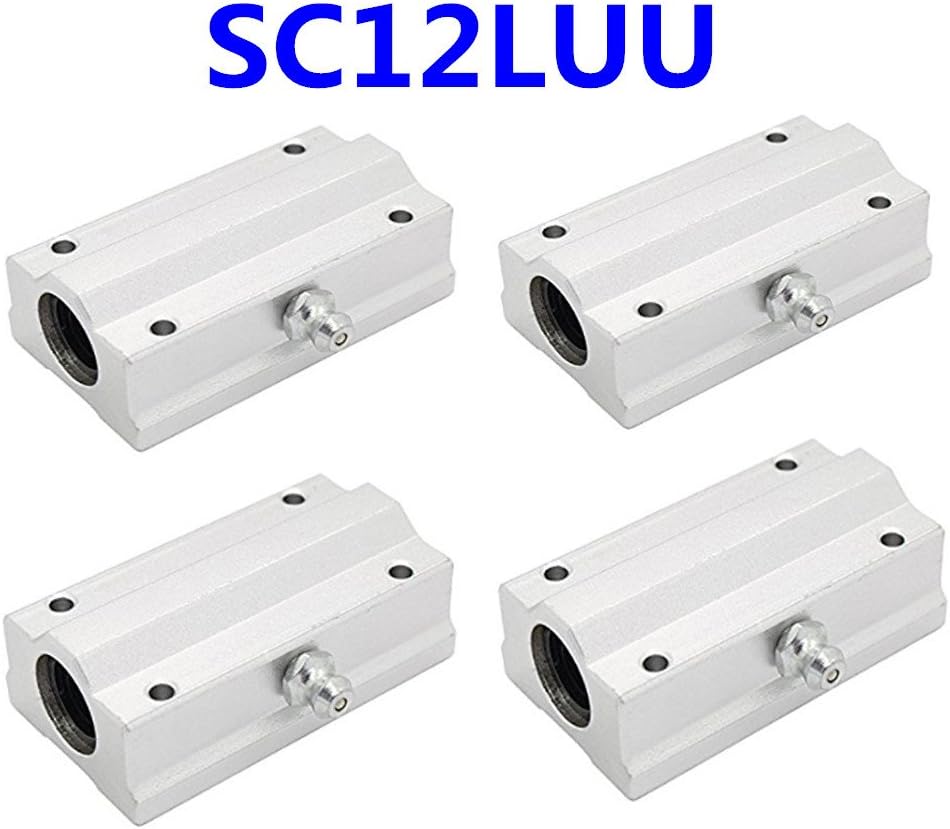 4pcs SC12LUU Linear Axis Ball Bearing Block Lengthen Bearing Pillow Bolck Linear Unit for CNC