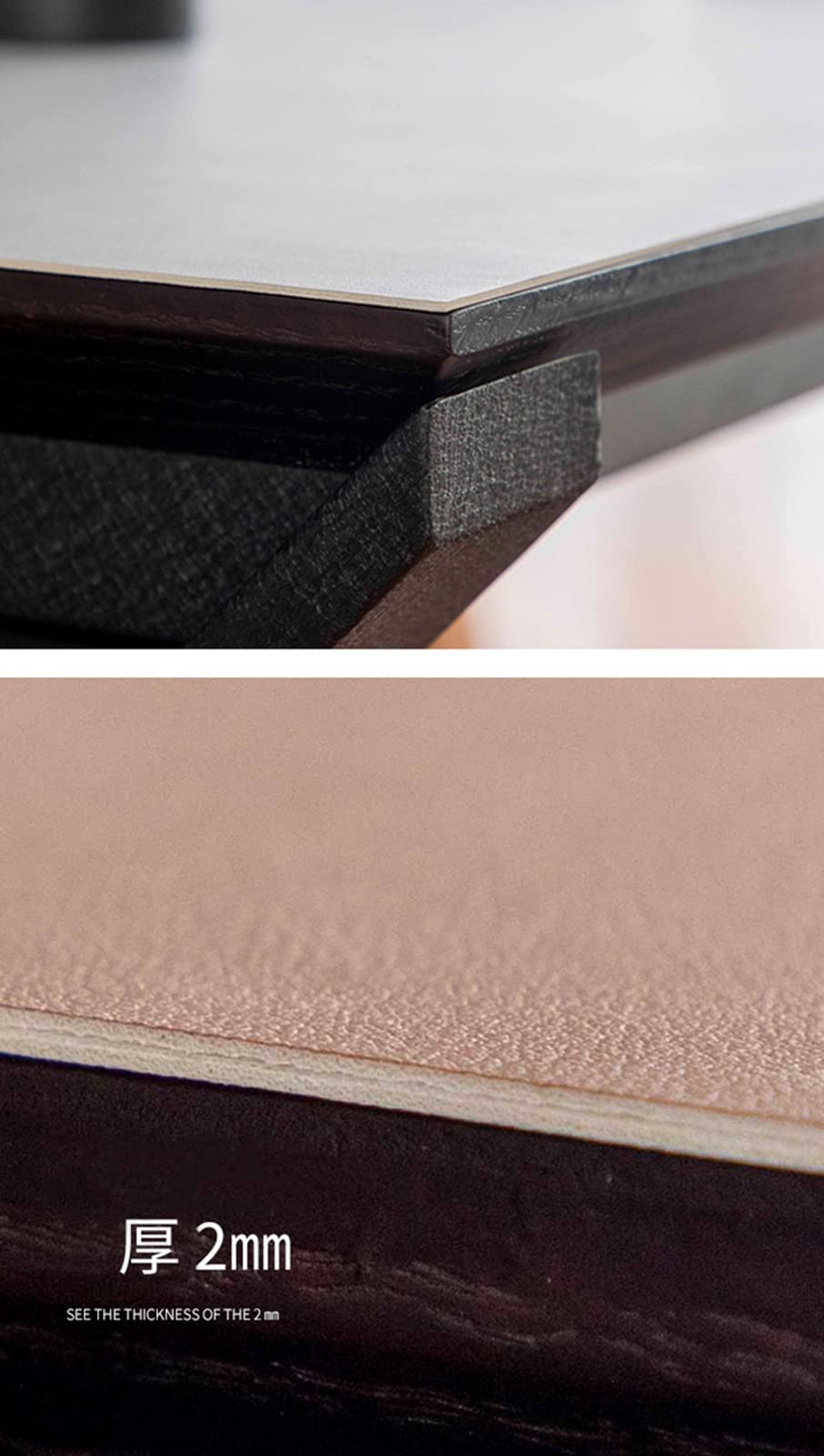Mantel de Cuero Impermeable Disponible por Ambos Lados Adecuado para Cocina, Sala de Estar, balcón y Oficina Verde Oscuro + Gris 80 * 140cm
