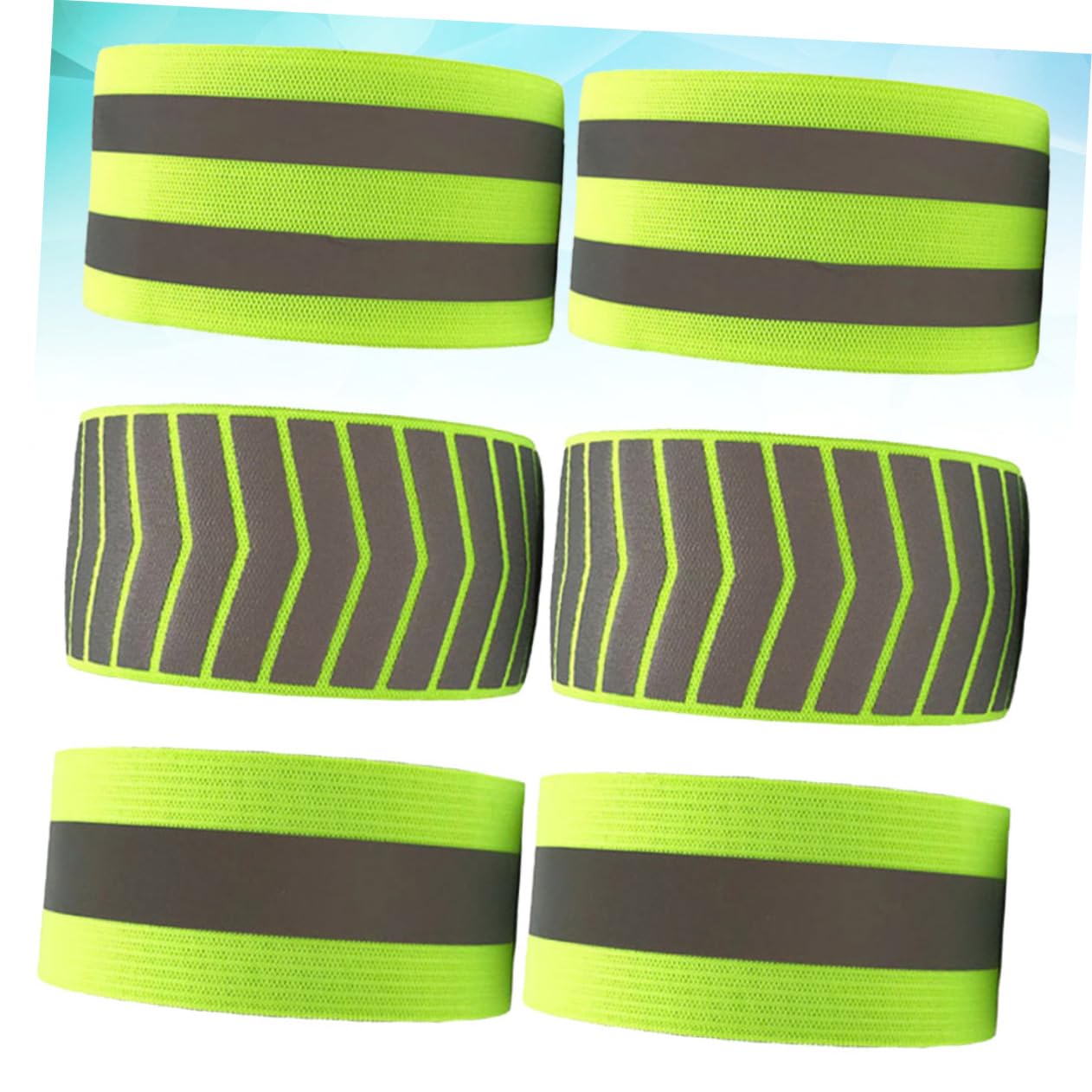 WOONEKY Lot De 3 Bracelets De Sécurité Réfléchissants Élastiques pour Activités Nocturnes Bracelet Fluorescent pour Course À Pied Randonnée Sécurité 6 Pièces X 3