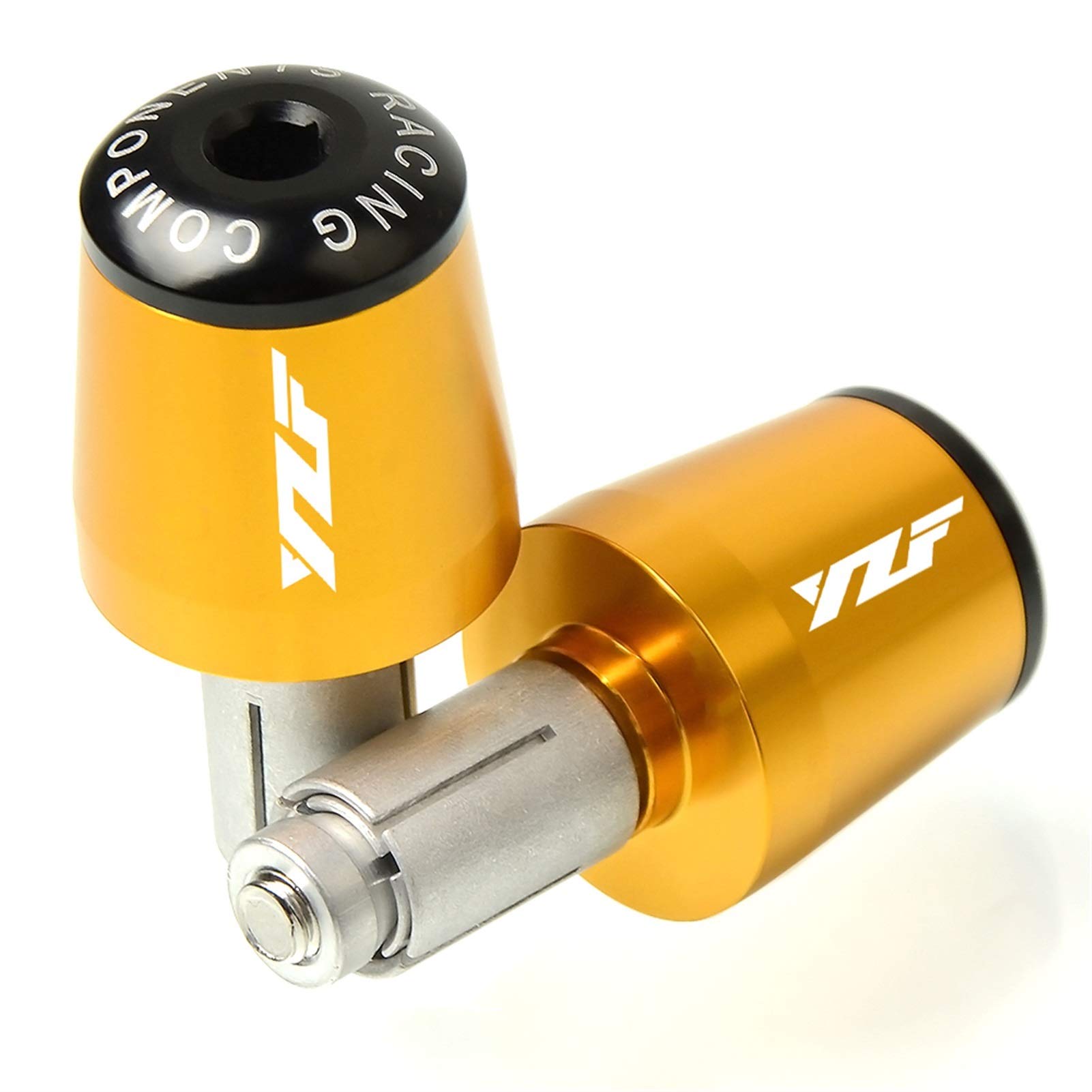 7/8 22mm CNC Motorfiets Stuur Uiteinden Handvat Bar Grips Stekkers Caps Voor Yamaha YZF-R1 YZF-R3 YZF-R6 R125 YZFR25 R250 R1M R1S R6S (Color : Silver