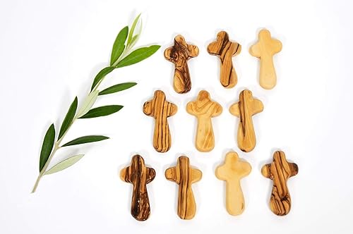 Miniatura 2 de 25 cruces de madera de olivo para colgar + bolsita pequeña