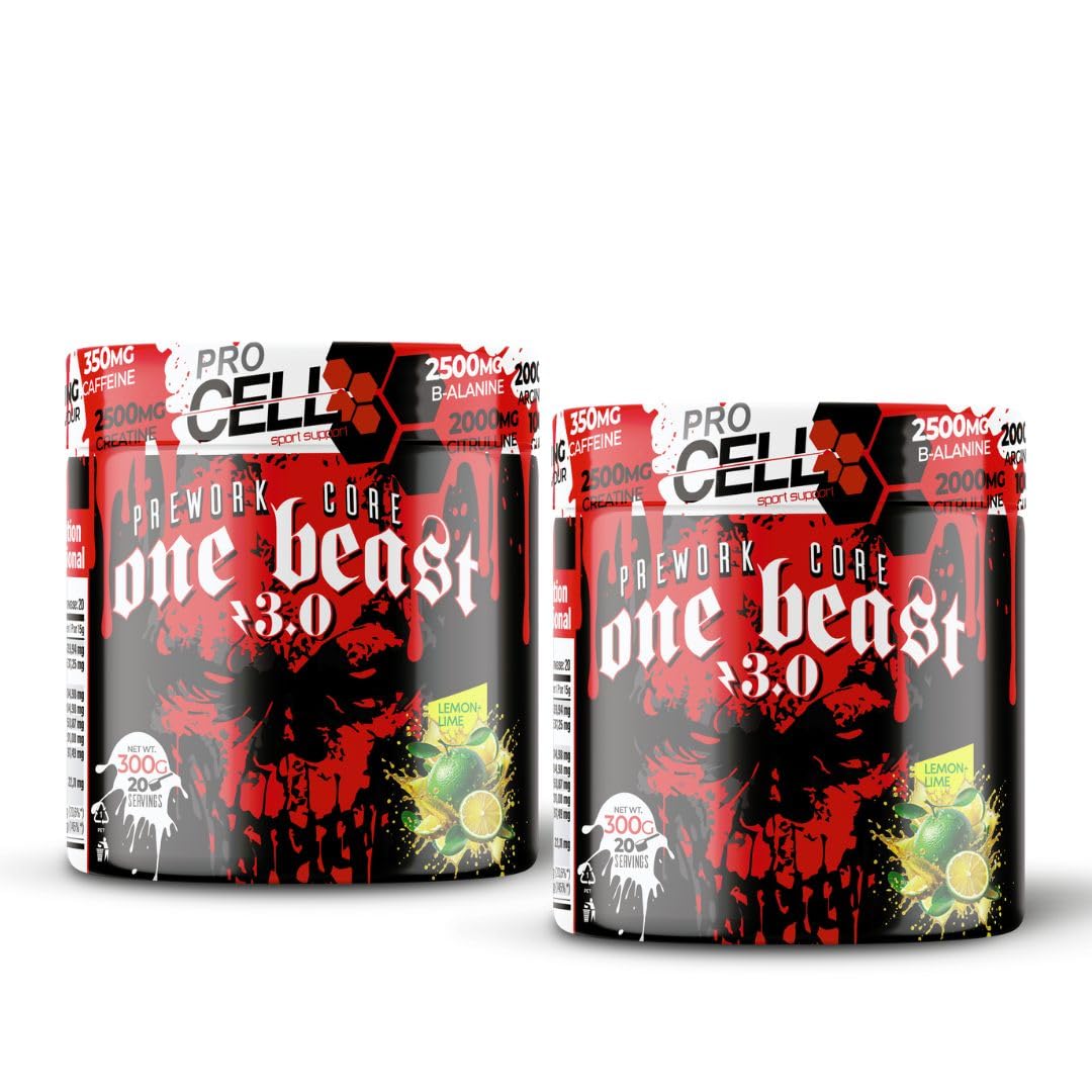 PreWorkCore | Pack x2 uds,. Pre Entreno con Creatina, Aminoácidos y Cafeína (600 gr) - Sabor Lima Limón, Sin Azúcar - Con Vitamina B6, C, Taurina, Guaraná - Pre Workout Gimnasio - Aumenta Fuerza