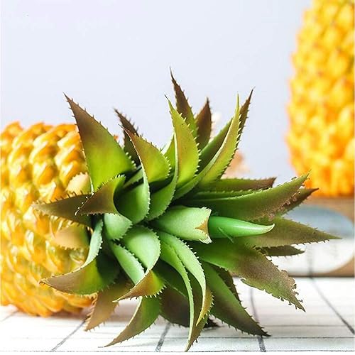 Miniatura 2 de Yarrkc Adorno de fruta de piña artificial grande de 12 pulgadas, exhibición de piña falsa de alta simulación, frutas, verduras, estudio fotográfico,