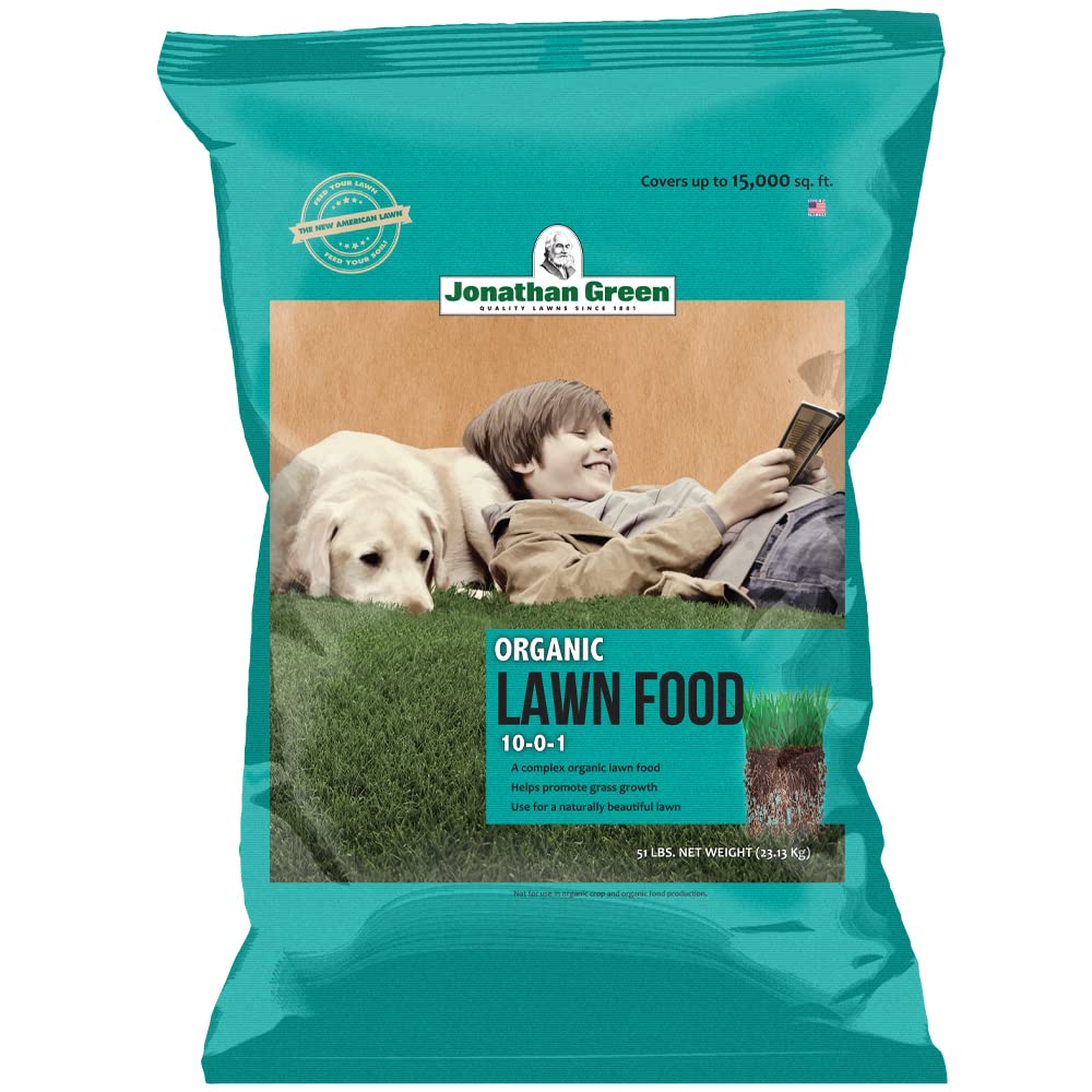 Jonathan Green (10251) Organic Lawn Food - 10-0-1 Grass Fertilizer (15,000 Sq. Ft.)