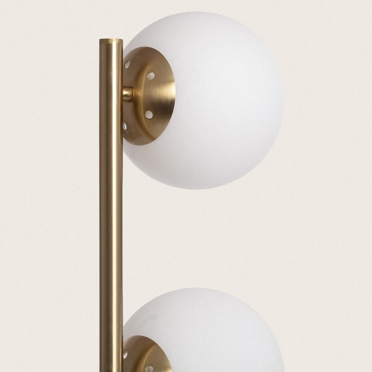 LEDKIA LIGHTING Lámpara de Pie Metal y Cristal Moonlight Brass 3 Focos Dorado E27