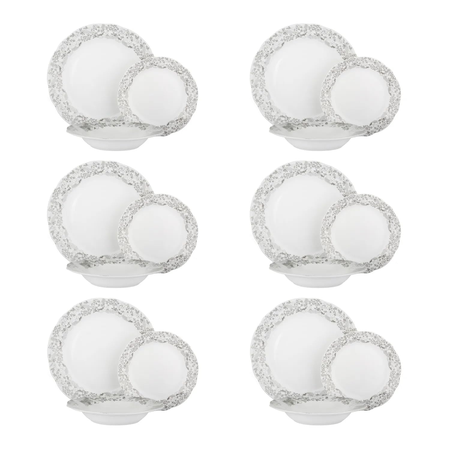 Lot de 18 assiettes Secret Garden en porcelaine