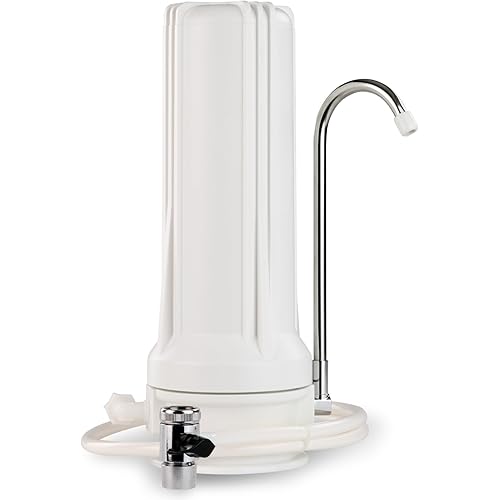 iSpring CKC1 Countertop Drinking Water Filtration System with Carbon Filter 2.5" x 10", White