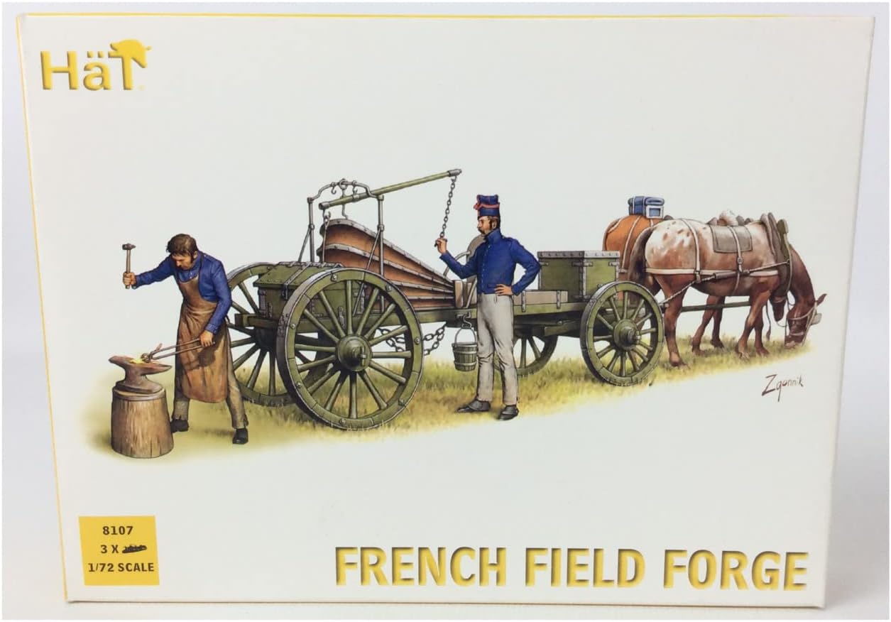 HaT Industrie 1/72 Napoleonic French Horse Drawn Field Forge Wagon (w/2 Figures)