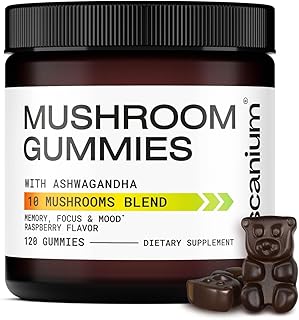 Mushroom Gummies 10 Mushroom Blend - Turkey Tail Cordyceps Chaga Reishi Ashwagandha Lions Mane Mushroom Supplement - Mushroom Supplement for Immunity Energy Clarity & Cognition - 100 pcs