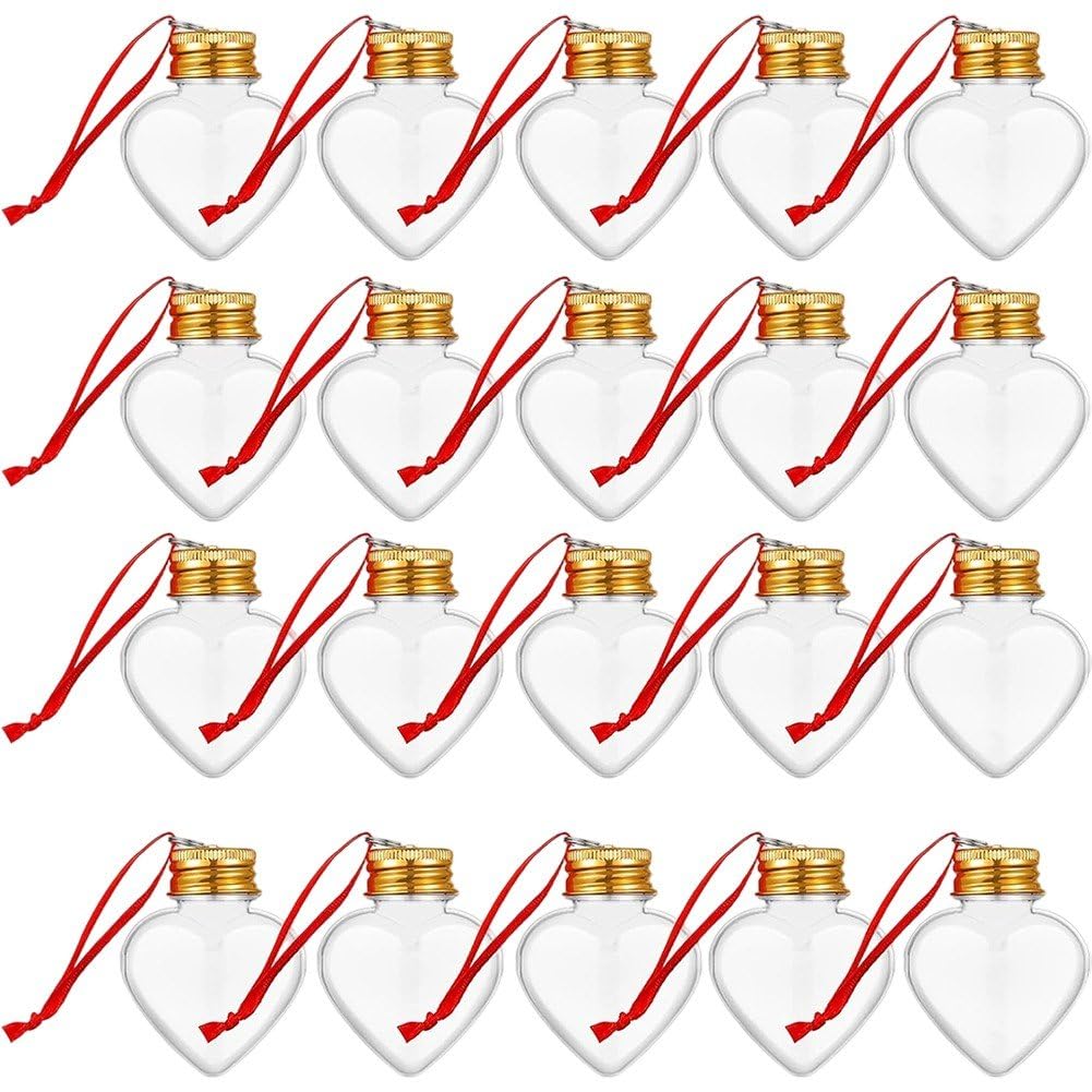 Vbsqic Clear Christmas Decoration Bottles 20pcs Fillable Ornament Christmas Candy Boxes Christmas Tree Hanging Ornaments Table Decoration