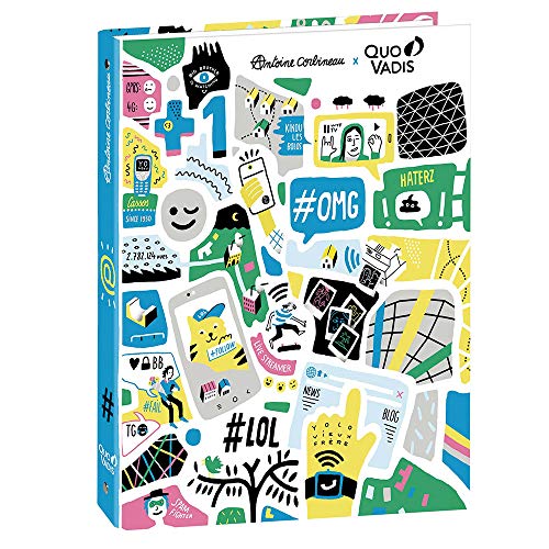 Classeur scolaire A4 QUOVADIS Antoine Corbineau Réseaux sociaux 4 anneaux Cover