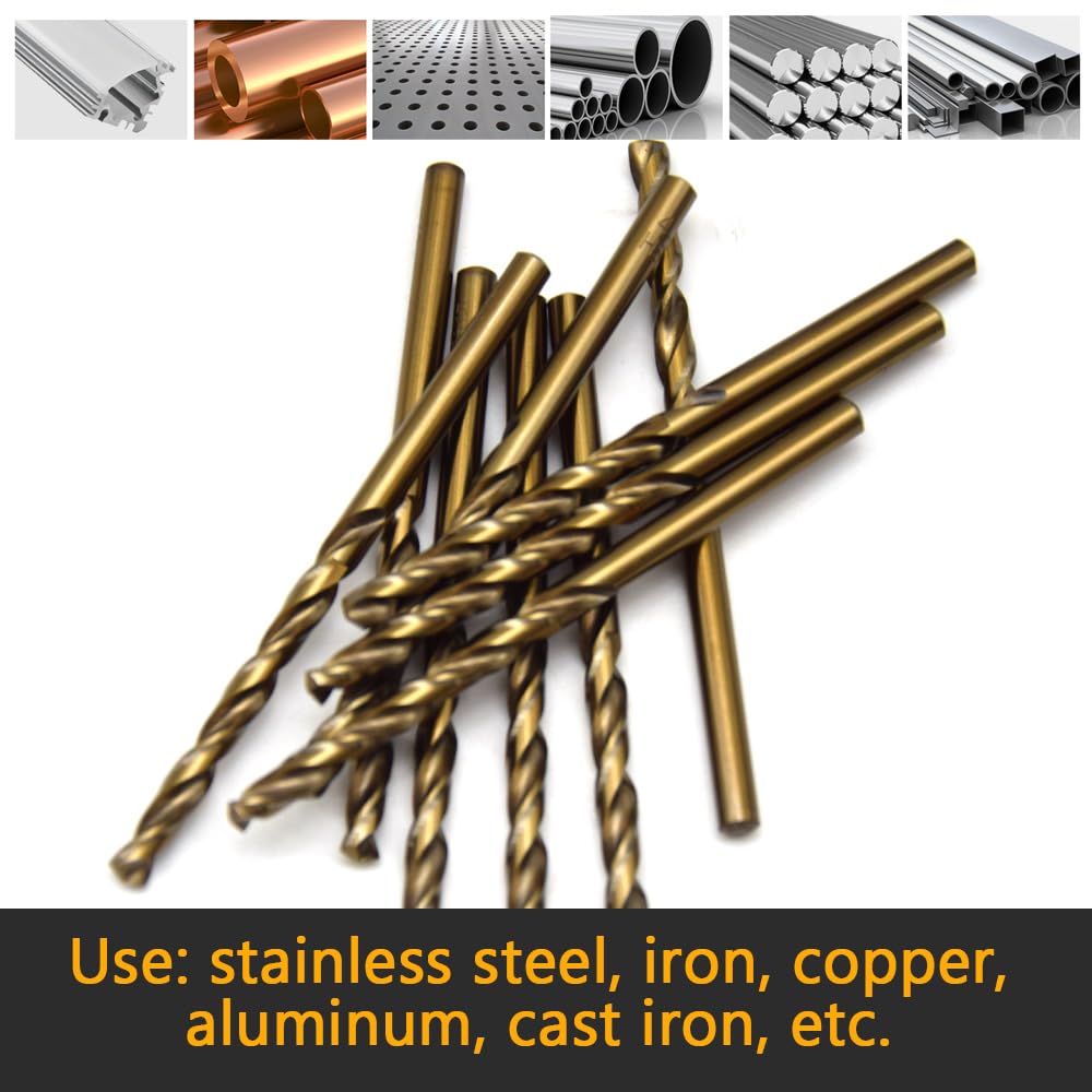Ruidee 10Pcs Cobalt Drill Bits 4.5mm Twist Drill Bits M35 HSS Metric Straight Shank Drill Bit Set for Stainless Steel Wood - Image 4