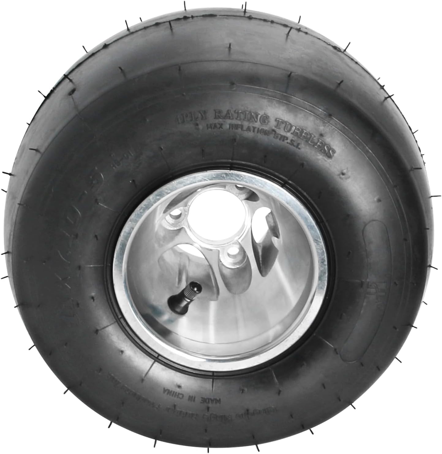11x7.10-5 Tubeless Go Kart Tires with Rims, 4-Ply Smooth Slick Tread, 5" 3 Stud Wheels for ATV, UTV, Go Kart, Mini Bike, Golf Cart – Set of 4 All-Terrain Tires