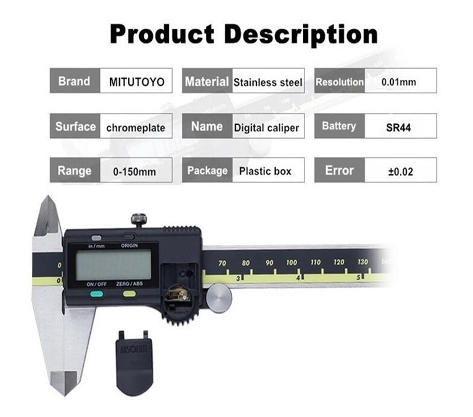 Calibri digitali assoluti Calibro a corsoio 8 pollici 0-150 mm 500-196-20 200 500-193-20 300 Strumento di misurazione in acciaio inossidabile per officina meccanica(0-300mm)