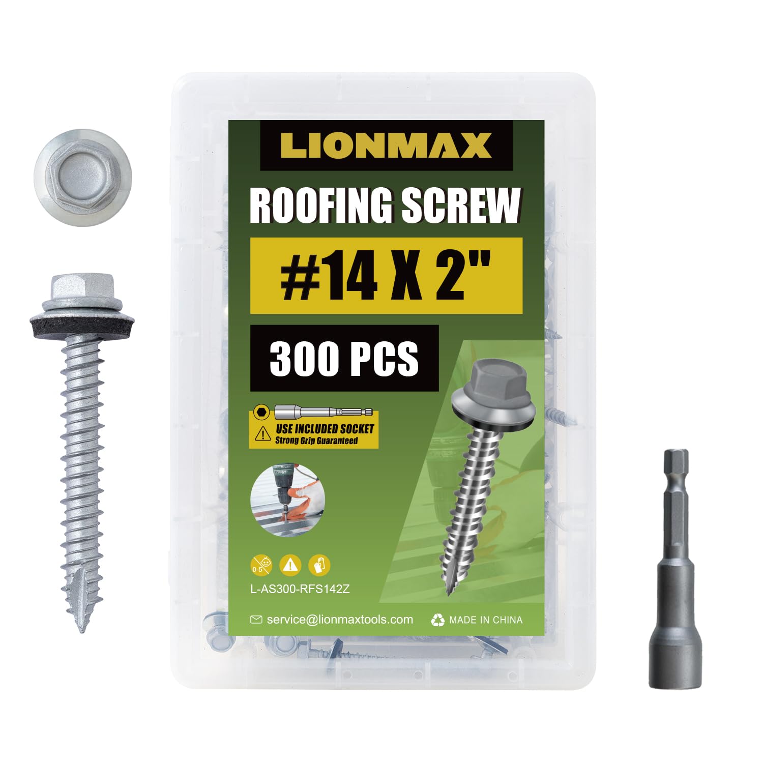 LIONMAX Metal Roofing Screws - Rust Resistant -10 LIONMAX Metal Roofing Screws - Rust Resistant -10