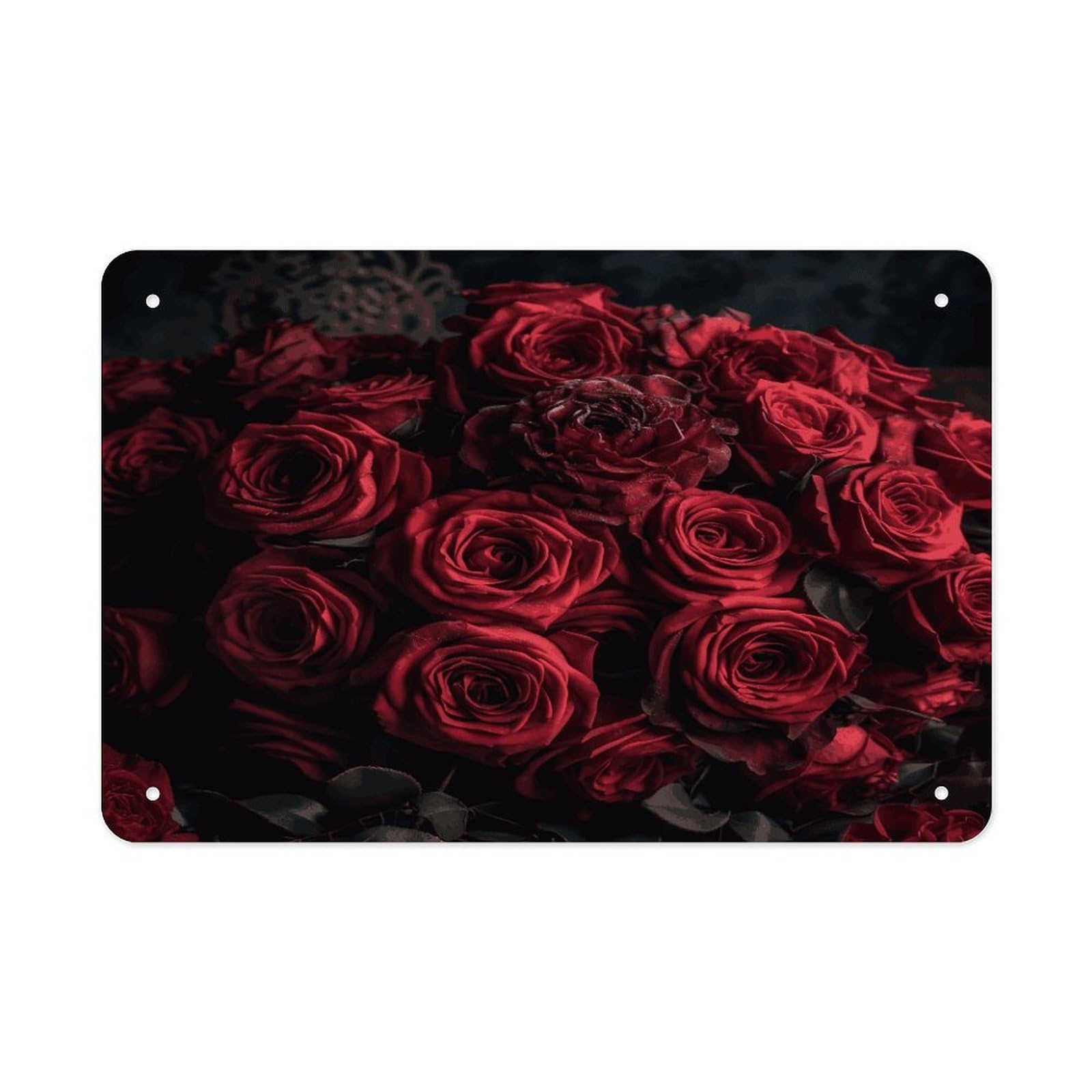 Fekiloot Style Full Of Red Roses Metal Signs Wall Art Tin Sign