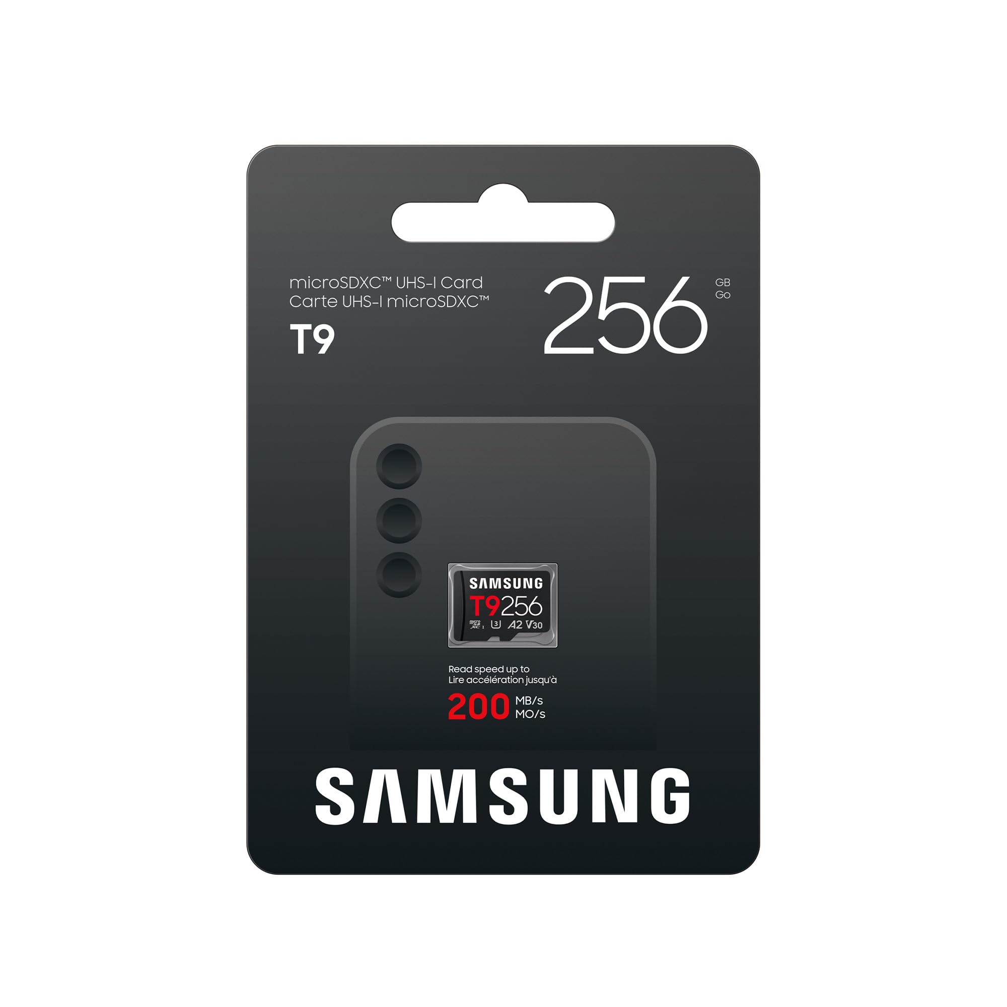 Samsung T9 microSD-Karte 256 GB UHS-I U3 200 MB/s Lesen 130 MB/s Schreiben für Drohnen Action Kameras 4K UHD