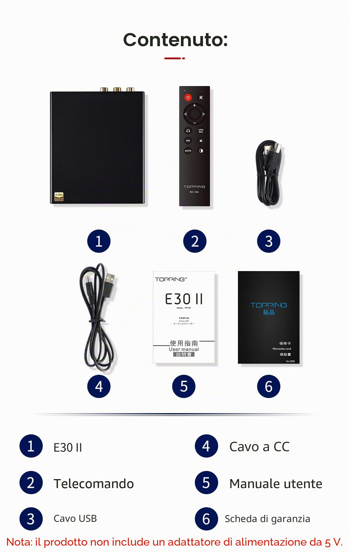 Topping E30II DAC USB Hi-Res (nero)