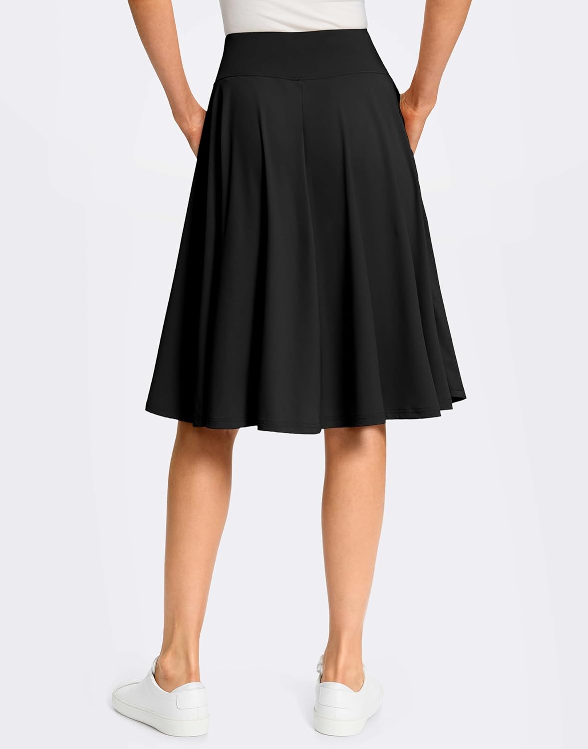 Viodia 24" Knee Length Long Skorts for Women Dressy Casual Midi Summer Travel Skort Modest Stretchy Skirts with Pockets - Image 2