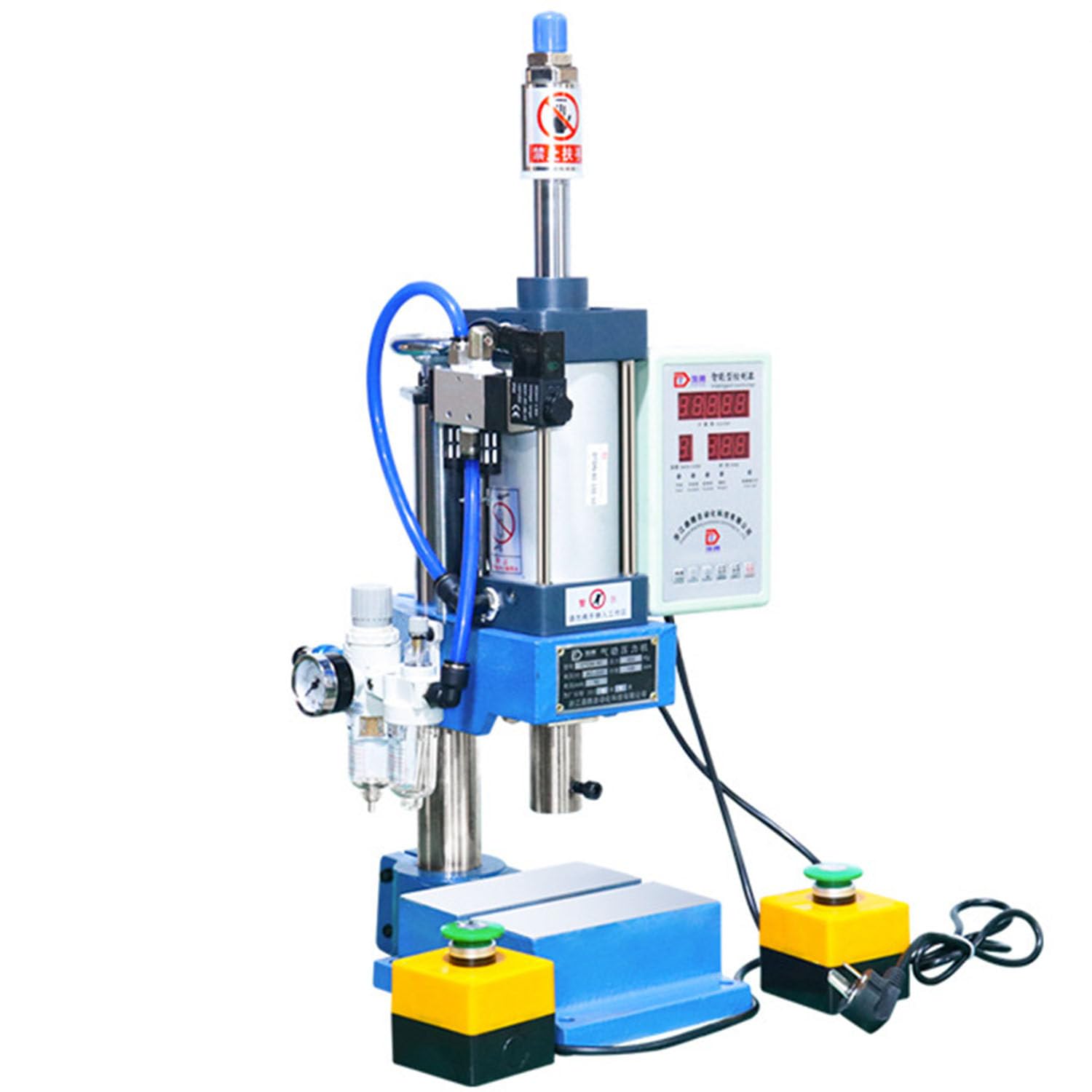 Punzonadora neumática vertical de 300 kg, prensa de banco de 0,4 a 0,7 Mpa con controlador, perforadora multifunción con interruptor de pie, para manualidades de cuero y necesidades de taller