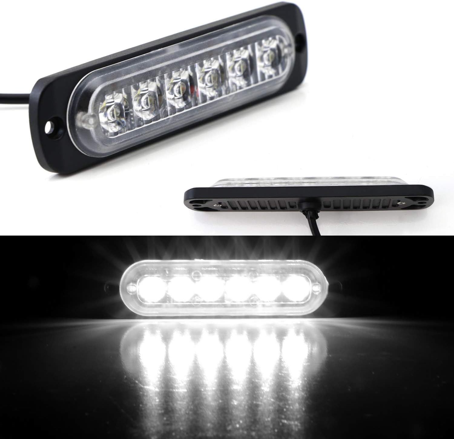 iJDMTOY Front Grille Side Mount Xenon White LED Daylight Driving Light Kit, Compatible With 2017-2019 Ford F250 F350 F450 XL XLT