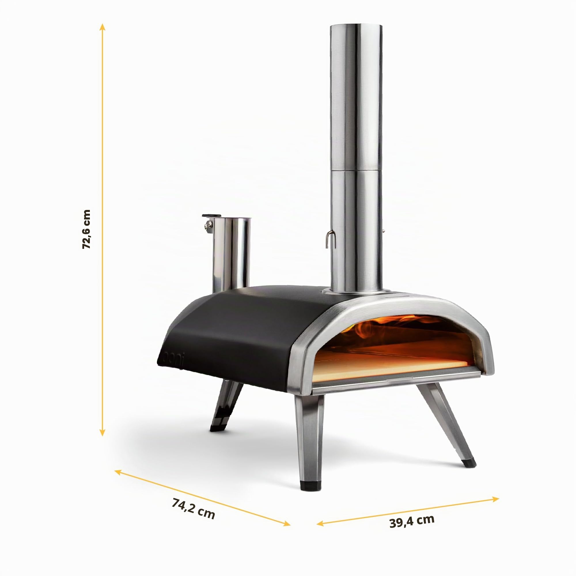 Ooni, Fyra 12 - Forno per pizza portatile da giardino con pellet di legno, forno per riscaldato, per ambienti esterni, UU-P0AD00
