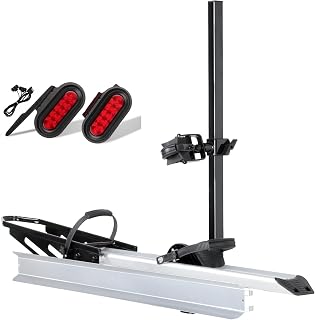 Single 1-Ebike Rack with Brake Light & Plate Kit,Hitch Mount with Ramp Foldable Bike Carrier 100 lbs. Capacity for Cars SUV Truck Trailer and RV