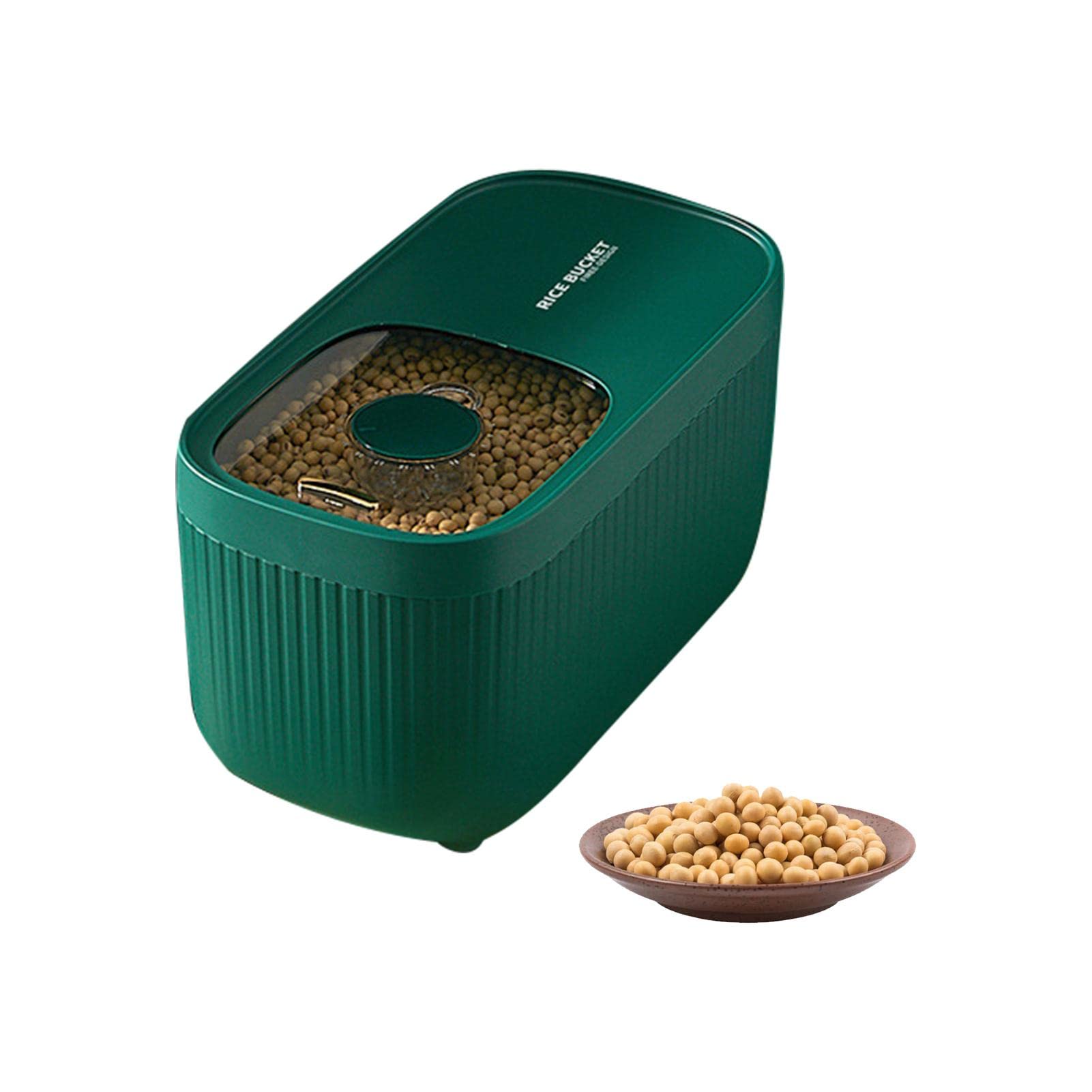 Contenedor de arroz dispensador de cereales, contenedor de alimentación de 15 kg, contenedor de alimentos secos, cubo de arroz sellado, apto para almacenar alimentos para gatos, comida