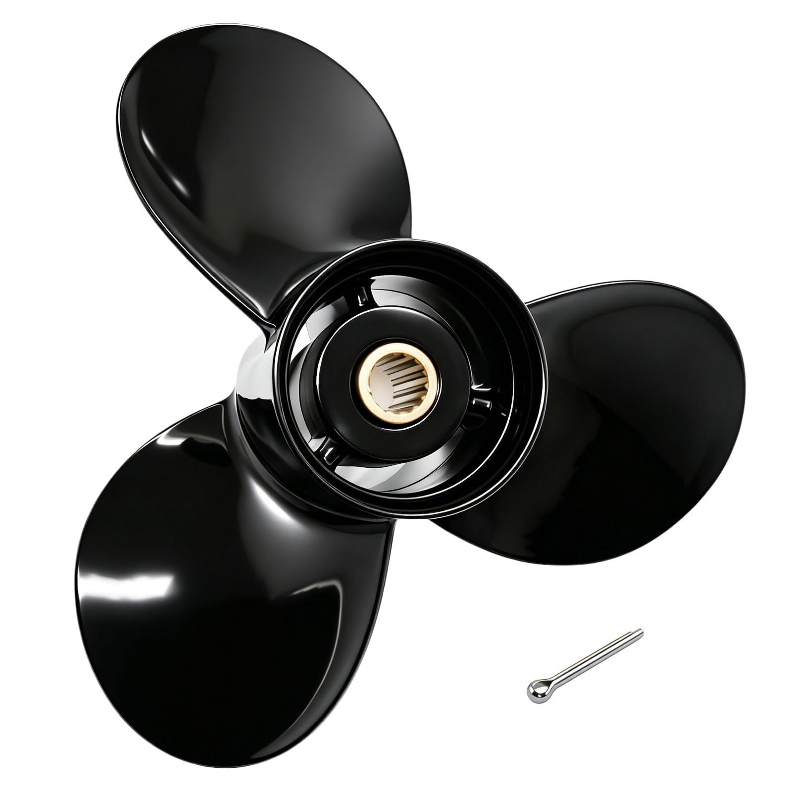 Boat Outboard Propeller 9.25x10 for Tohatsu Nissan Mercury 9.9-20 HP Engines, 9 1/4 x 10 Aluminum Boat Motor Prop, 14 Tooth Spline, 3 Blades, OEM Number: 3BAB64521-1 48-897752A11, RH (9.25 x 10)
