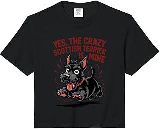 Yes, the Crazy Scottish Terrier is Mine Breed Scottie Dog Comfort Colors Crop Top