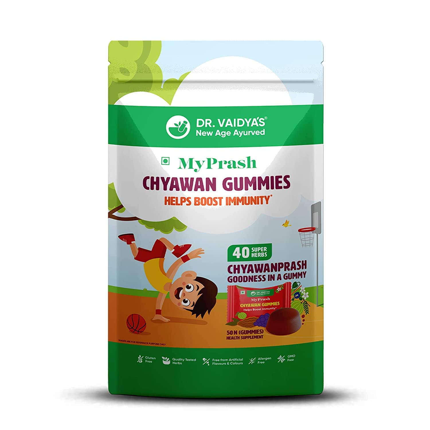 LLKChyawan Gummies | Pack of 1 (50 Gummies Each) | Goodness of Chyawanprash in a Gummy | Enriched with 40 Super Herbs | Perfect Immunity Booster for Kids | Safe and Natural Ingredients