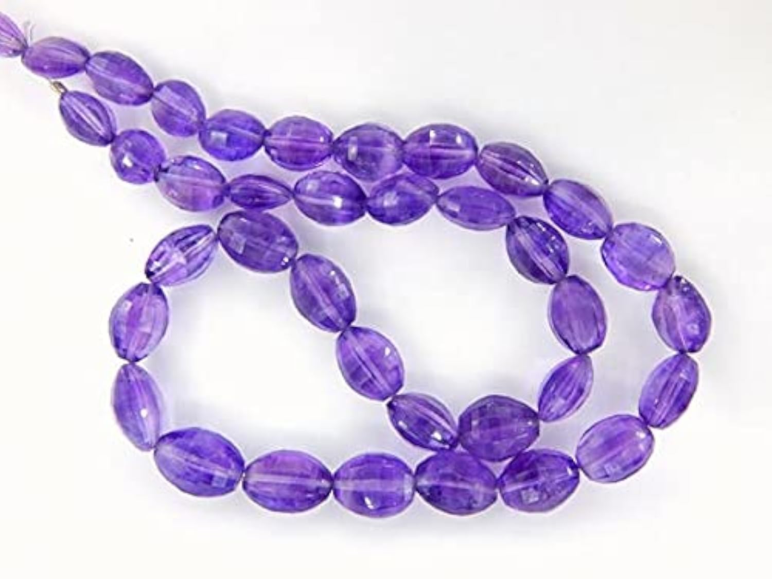 Améthyste perles ovales facettées 100% naturelles 8.8x9.8mm fil de gemmes pour bijoux fait main
