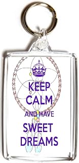 Keep Calm and Sweet Dreams - Double Sided Large Keyring