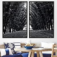 2 Piece Framed Canvas Wall Art Rustic Woods Canvas Prints Home Artwork Decoration for Living Room,Bedroom - 16
