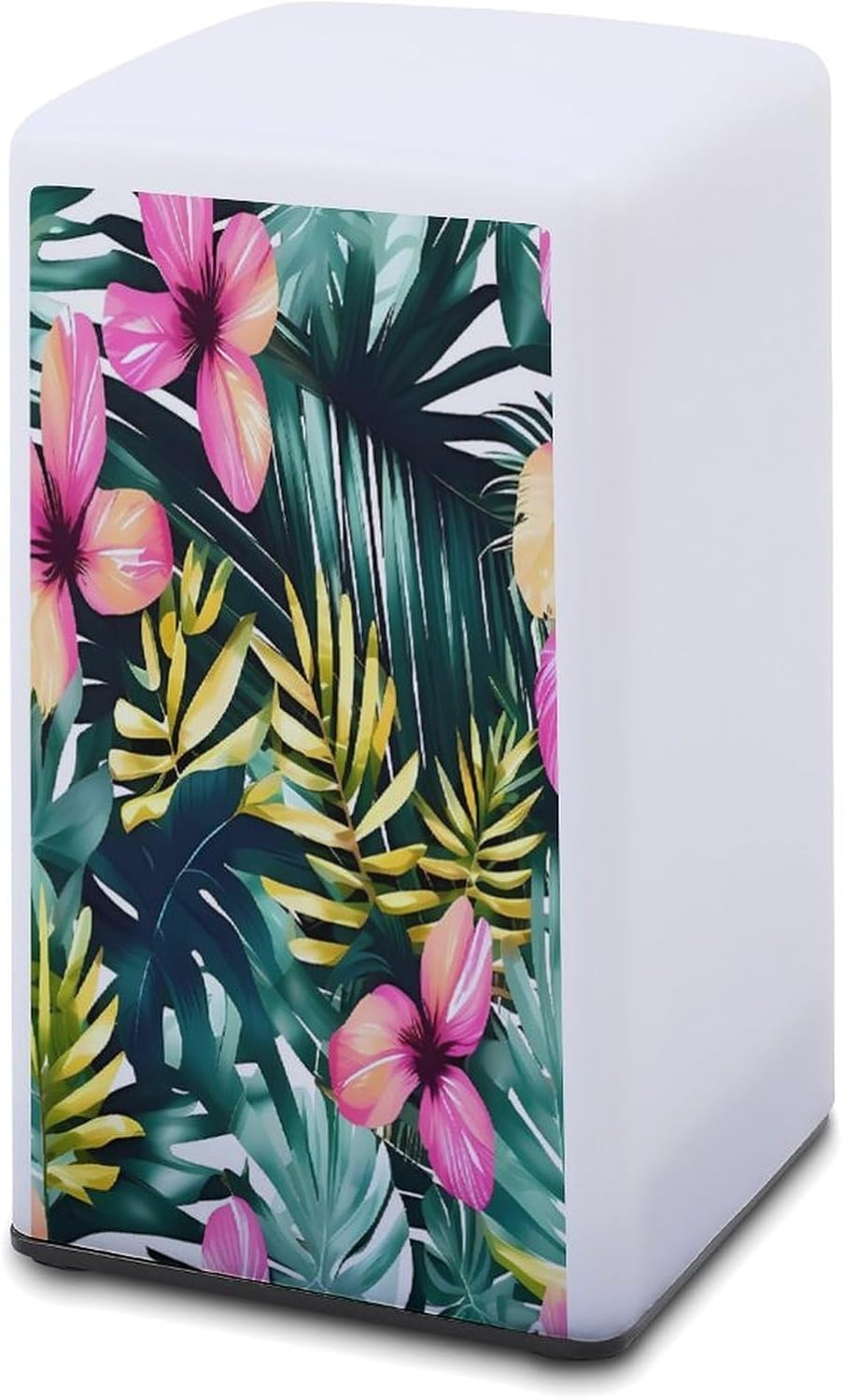 Cordless Night Light Battery Powered Dimmable Lamp for Reading Tropical Summer Hawaiian Flower Palm Leaves Small Desk Lamp for Bedroom Living Room Office