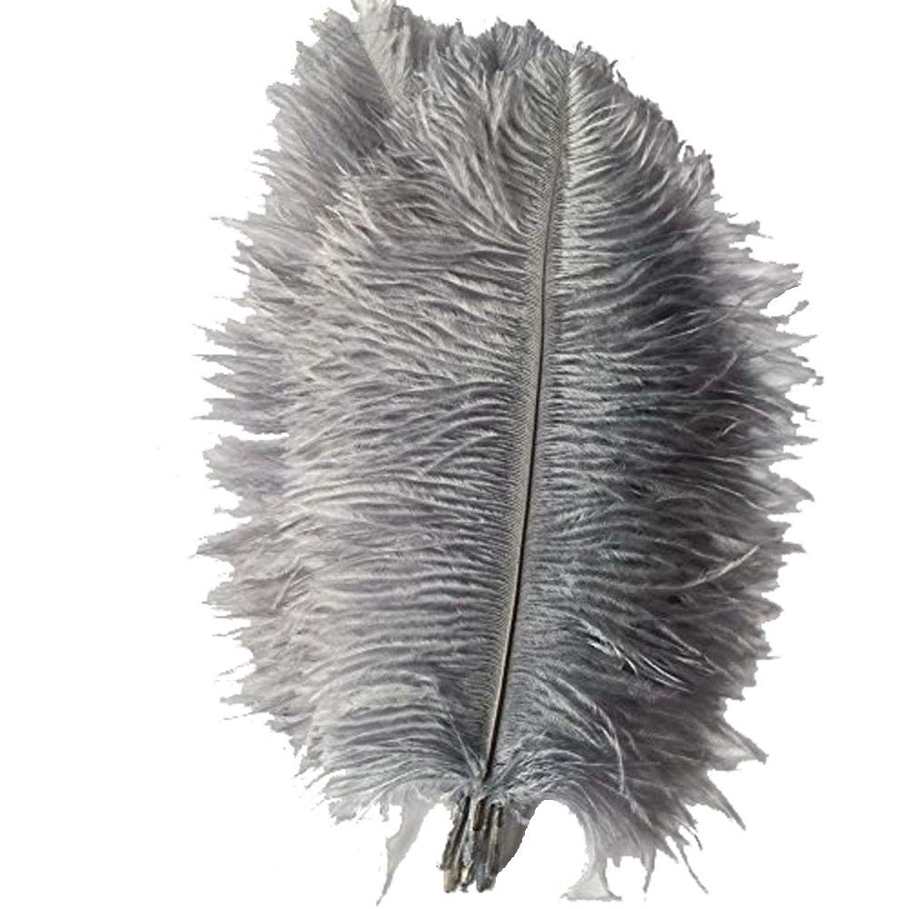Plumes d'autruche naturelles pour composer un centre de table gris de fête