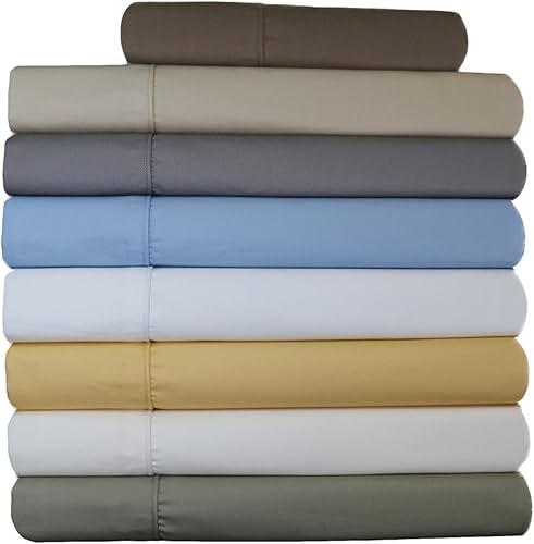 Vista 2 de Solid Blue Top Split King: Sábanas ajustables tamaño King, juego de sábanas de 4 piezas, 100% algodón, 650 hilos, satén, bolsillo profundo