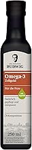 Dr. Budwig Premium Omega 3 Oil Vegan (250 ml) - Cell Gold for Women - High Dose Natural DHA & EPA - Algae Oil, Linseed Oil Organic & Sea Buckthorn Oil Organic - High Dose DHA & EPA - Laboratory Tested
