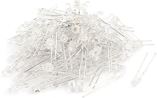 IIVVERR 100pcs 0.118 in Bulletheaded Bulletheaded LED Bombilla Rojo Diodo emisor de luz para lámpara LED (100pcs 0.118 in Transparente Bulletheaded