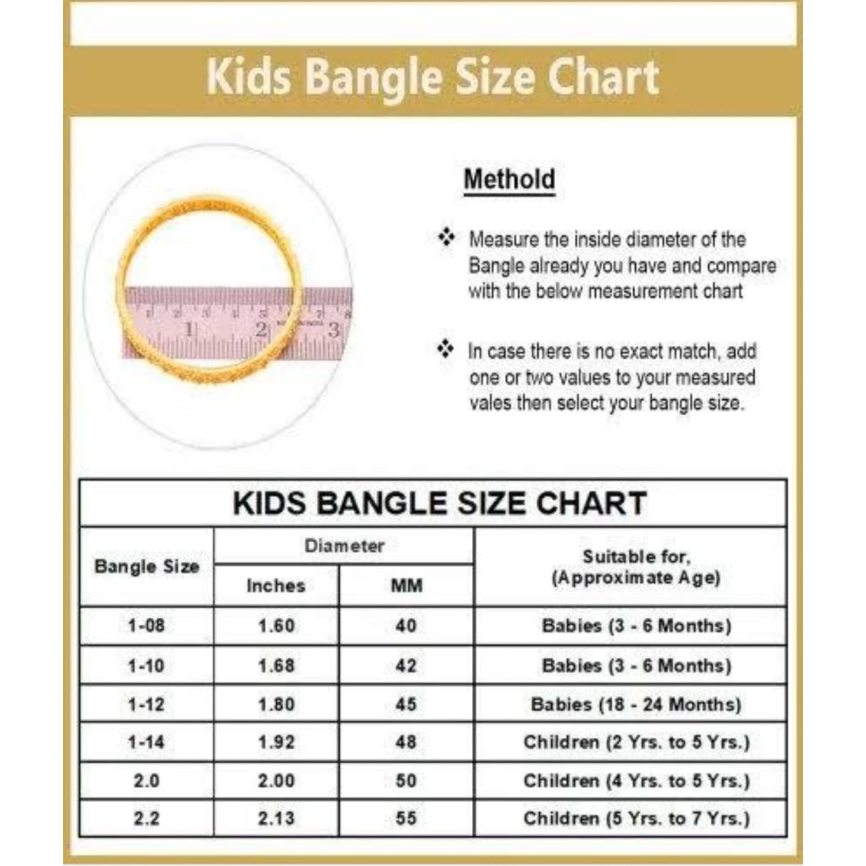 SBS Multicolor Zari Dots(12colors) Metal Bangles set for Girl Child (24 bangles/ 12 colors, 1-2 year old (45 mm diameter)) 2
