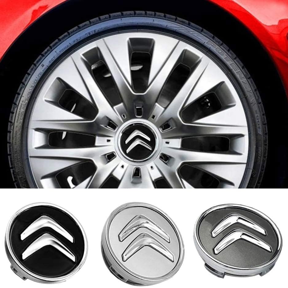 Set van 4 zwarte vierkante naafdoppen Citroën